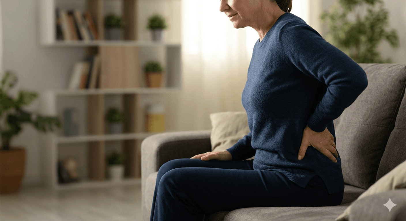 Person experiencing low back pain in Airdrie
